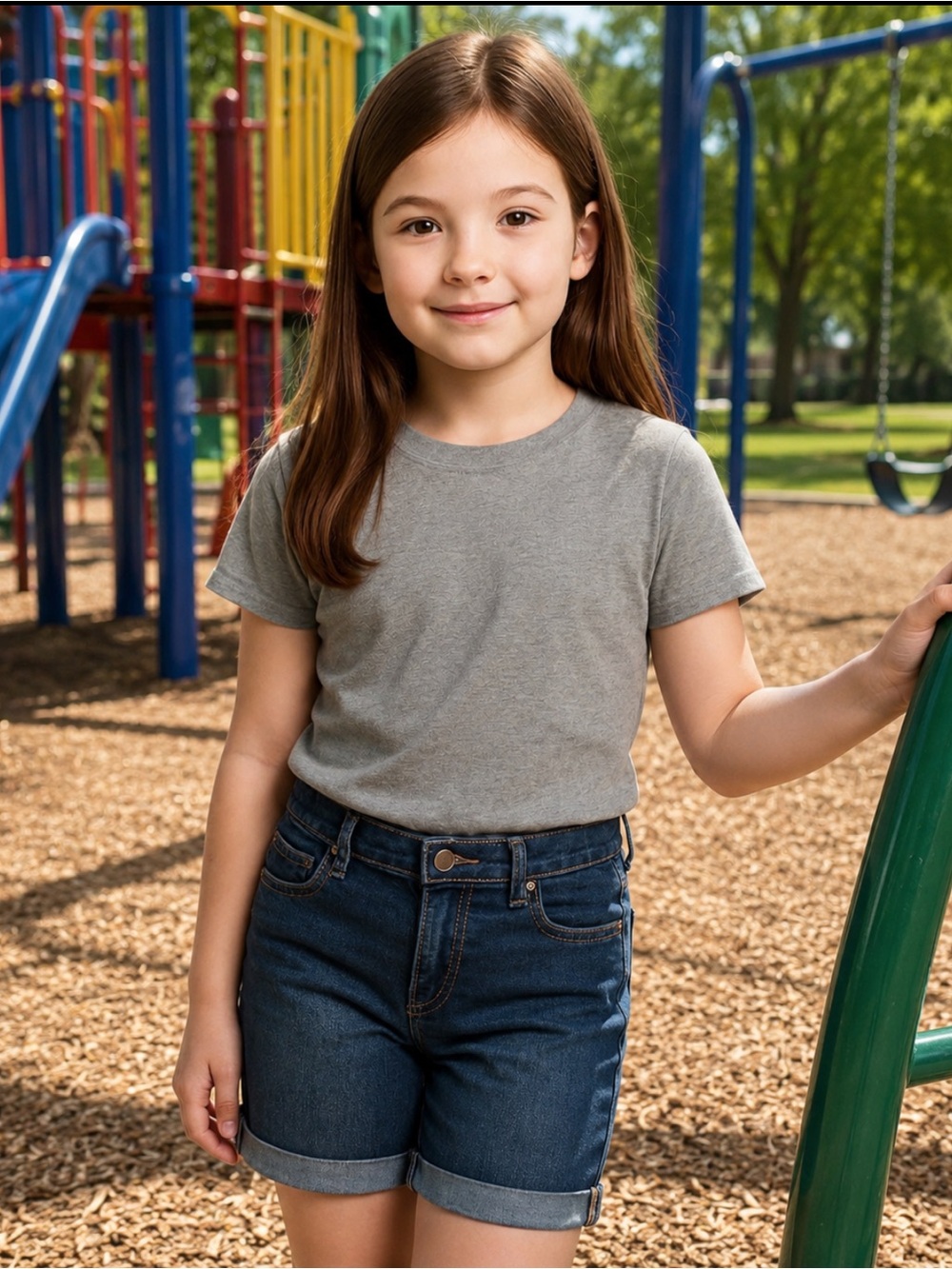 Circo Gray Kids' Denim Roll-Cuff Shorts